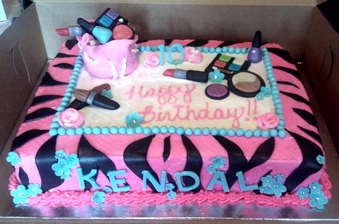 Makeup Themed Birthday Cake 