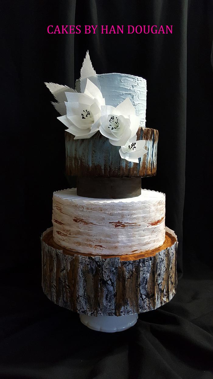  4 Tier Rustic Wedding Cake.