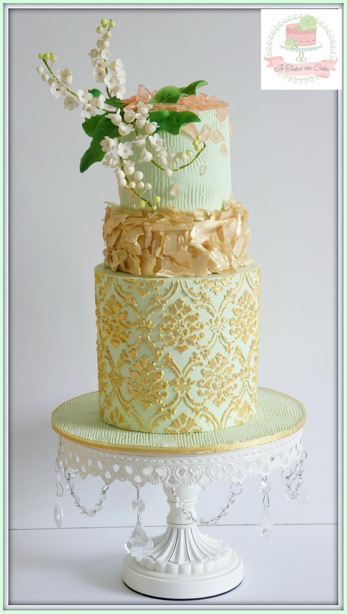 Mint Gold & green with matching cupcakes