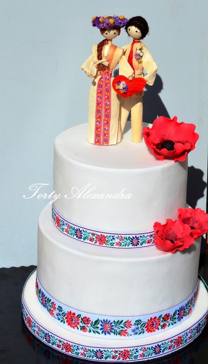 Wedding cake with folk theme