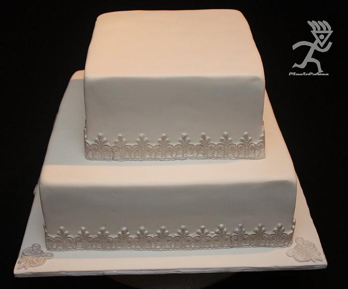 Vintage lace Wedding cake
