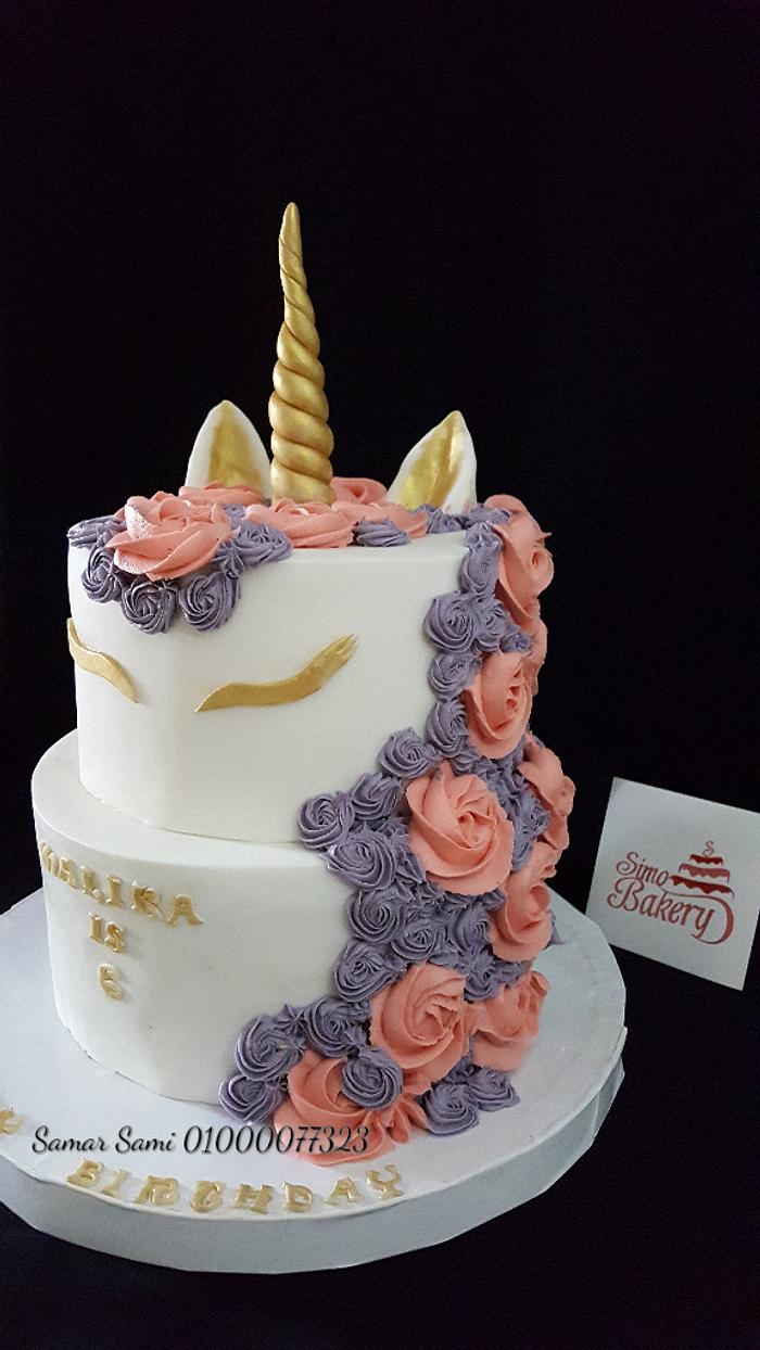 Pink&Purple&Gold Unicorn cake