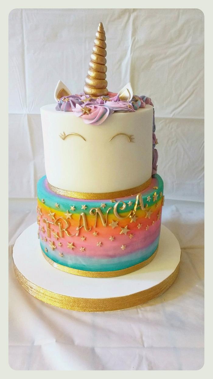 Unicornio cake - Decorated Cake by María Laura Sarrias - CakesDecor