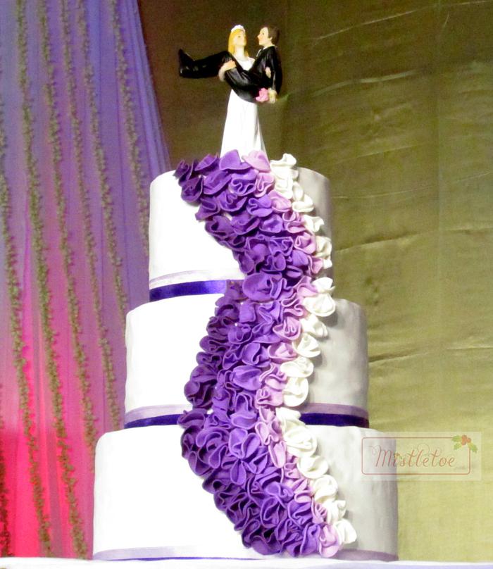 Purple ombre wedding cake