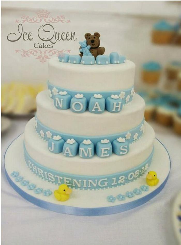 Teddy Bear & Ducks christening cake