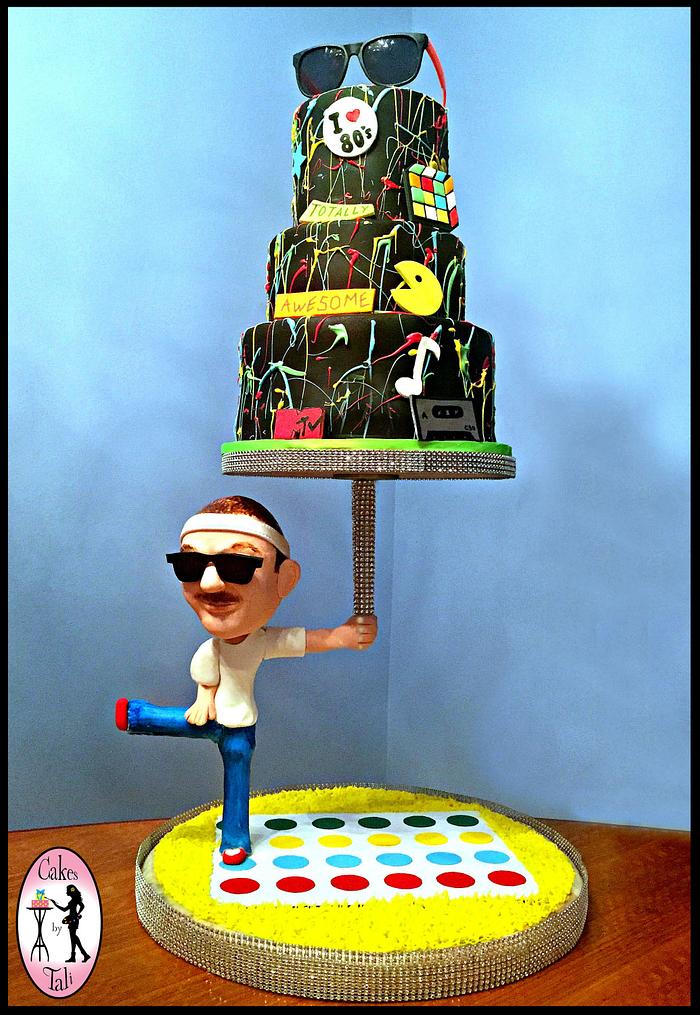 Structured 80's birthday cake