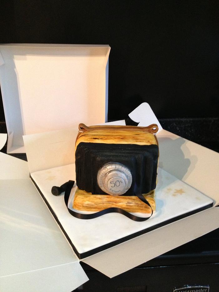 Old Fashioned Camera 50th Birthday Cake