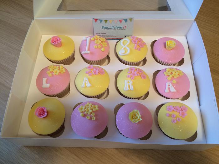 Pretty 18th birthday cupcakes 