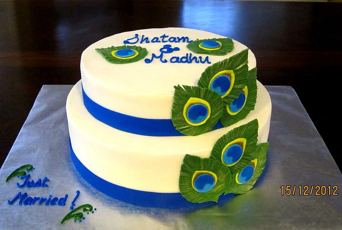 Peacock feather cake