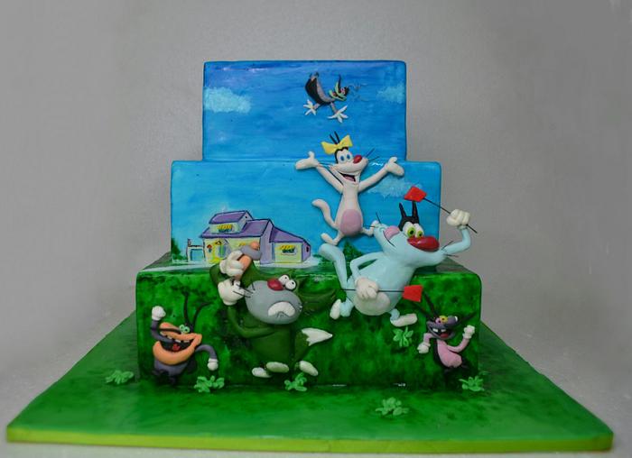 OGGY and the COCKROACHES cake