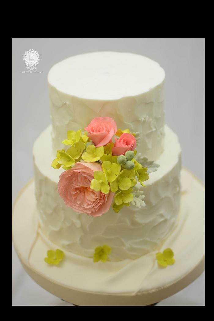 Rustic Buttercream with Sugar Flowers