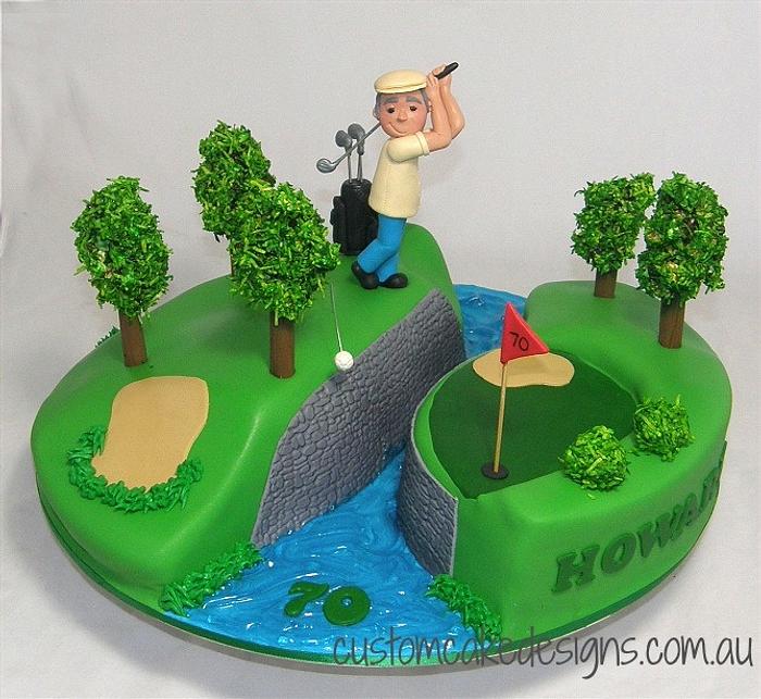 Golfing 70th Birthday Cake