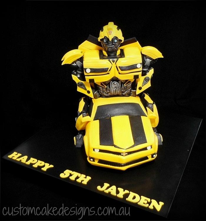 Transformers Bumblebee Cake. Son Birthday Cake Idea. Noida & Gurgaon –  Creme Castle