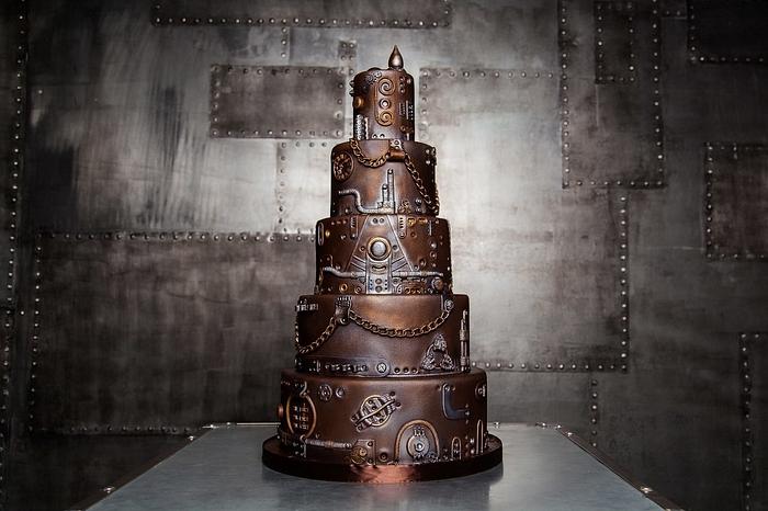 Steampunk Wedding Cake by Maria Magrat
