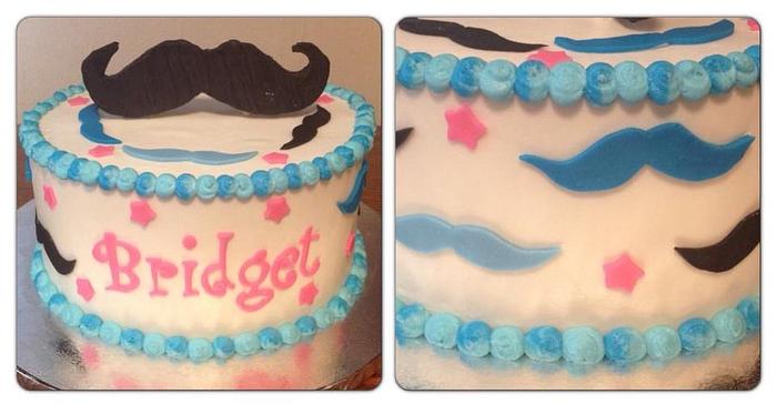 Mustache Themed Birthday Cake