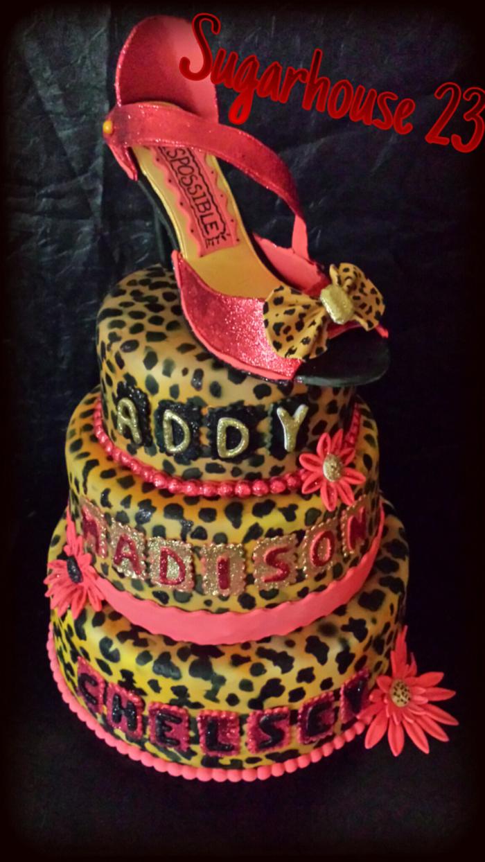 cheetah shoe cake