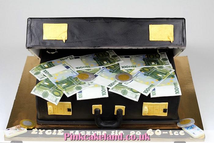 Suitcase of Money Birthday Cake