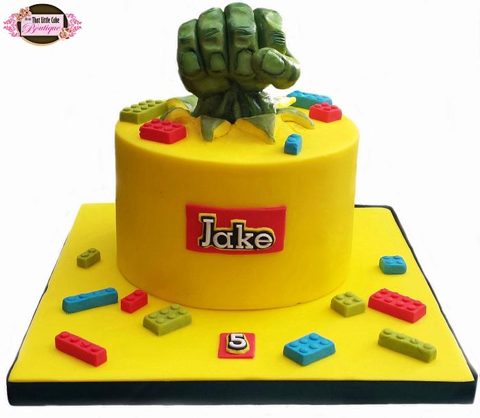 Lego Hulk Cake