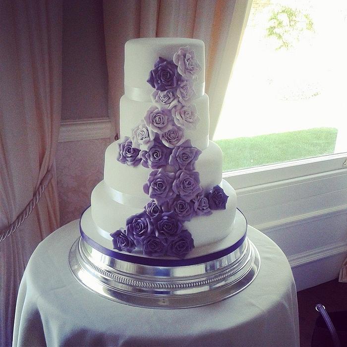 "Violet" Ombré Rose Wedding Cake