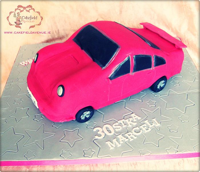 PINK CAR CAKE