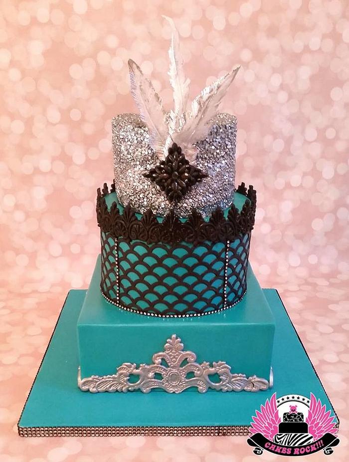 Art Deco Elegant 50th Birthday Cake