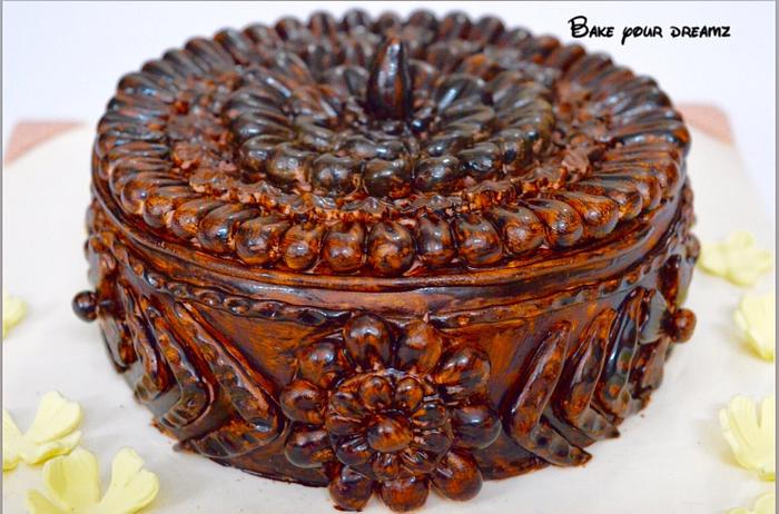 Wooden box cake