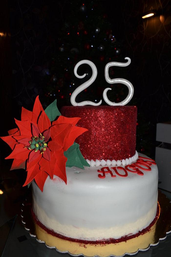 Poinsettia Cake