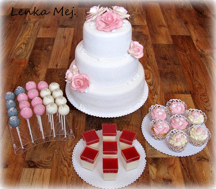 Wedding cake and sweet bar
