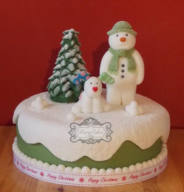 The snowman and snowdog