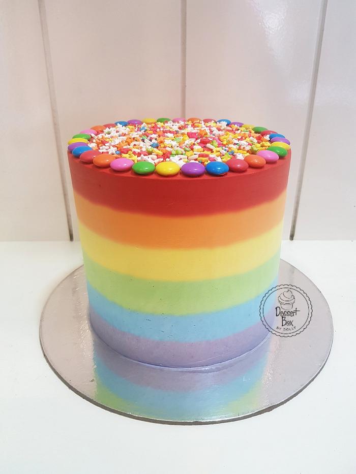 Whipped cream Rainbow cake!