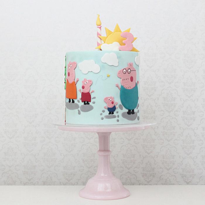 Peppa Pig Family Birthday Cake