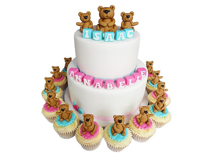 Teddy  bear christening cake