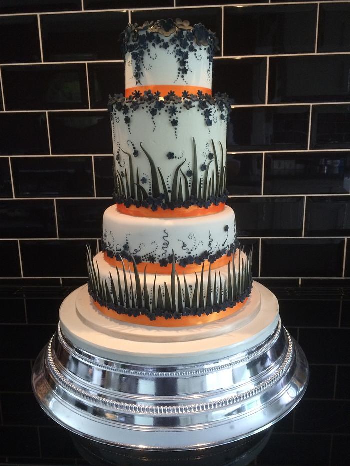 Grass wedding cake