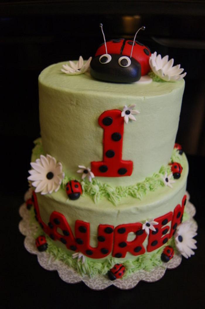 Lady Bug 1st birthday cake