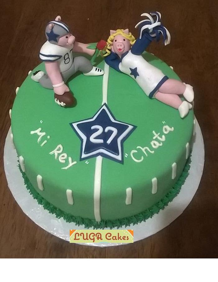 Cowboys and pigs Wedding Aniversary Cake