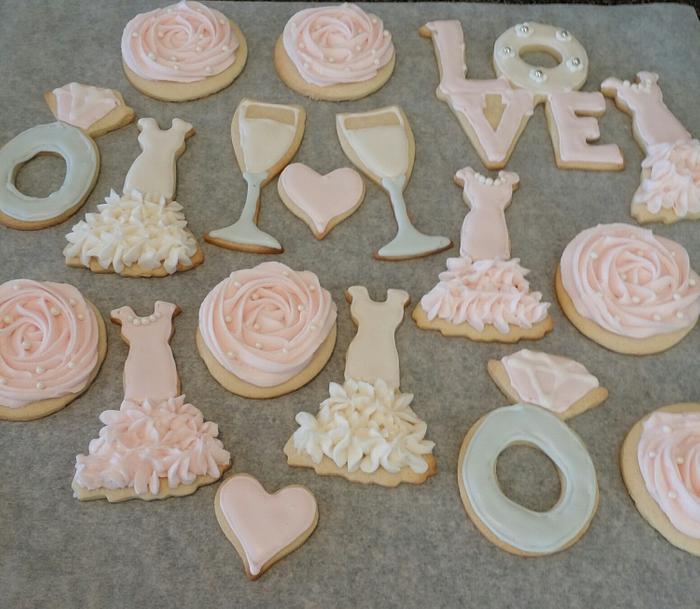 Pretty in Pink Bridal Shower Cookies