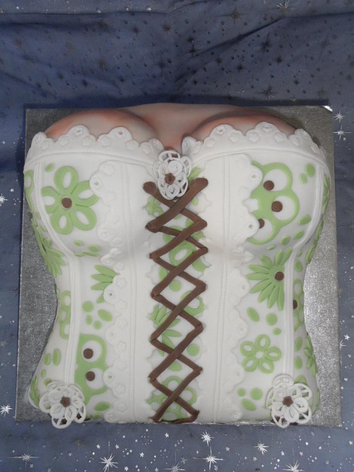 Flowered bustier cake