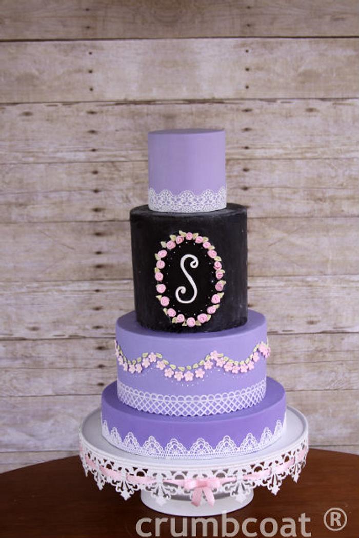 Purple Chalkboard Cake