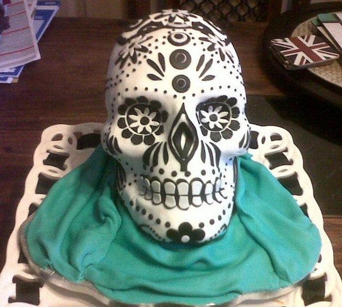 Harrys birthday skull cake