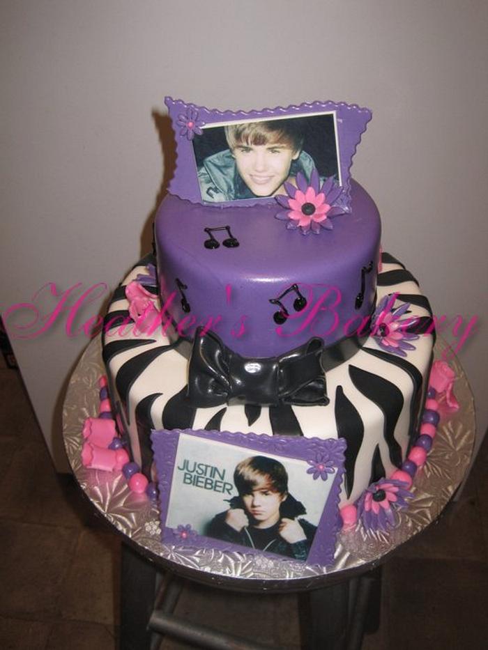 Justin Beiber themed cake