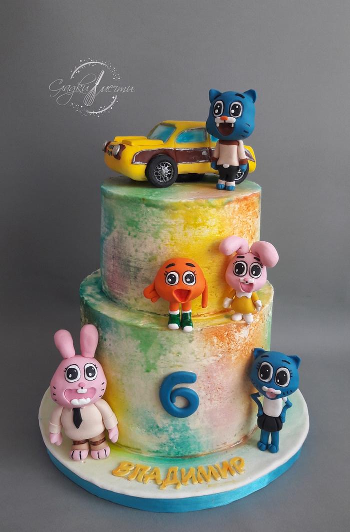 The amazing world of Gumball - Decorated Cake by Mariya - CakesDecor