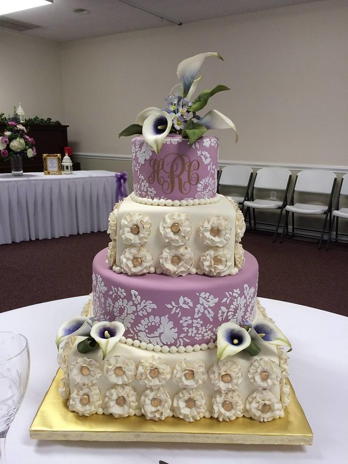 Picasso Lily Wedding Cake