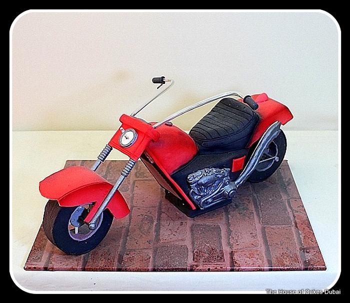 Motorbike shape cake