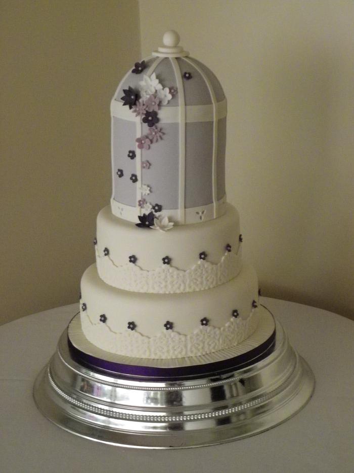 Bird cage wedding cake