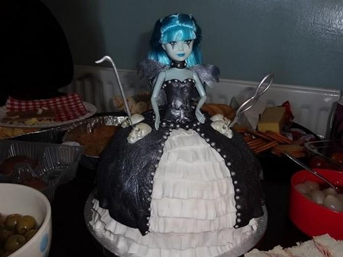 Gothic doll cake
