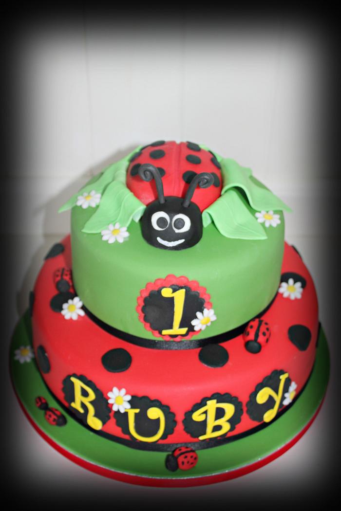 Ladybird 1st Birthday Cake