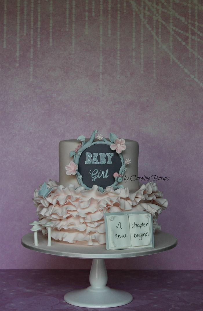 Enchanted forest baby shower cake