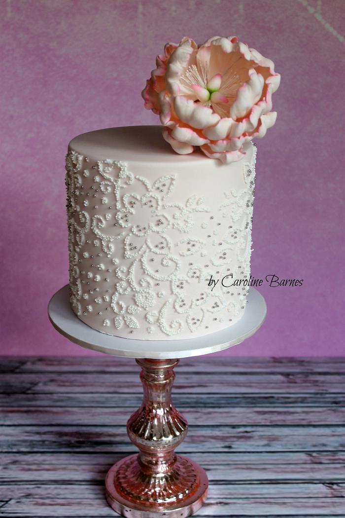 Beaded embroidery cake