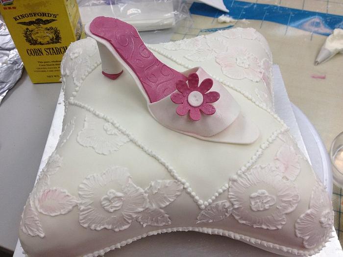 Pillow cake with Princess shoe