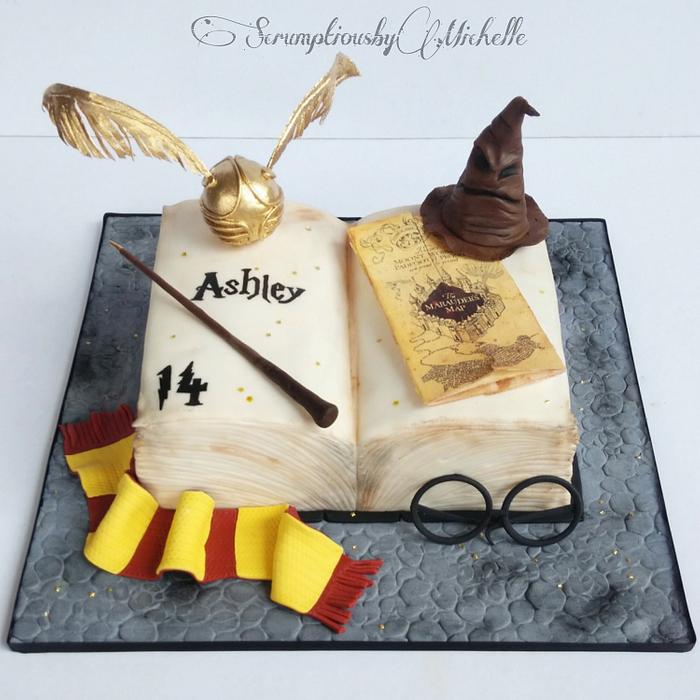 Harry Potter open book cake